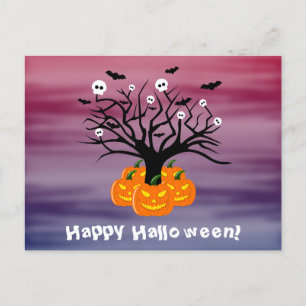 Halloween Pumpkin Jack o’ Lantern Totenbaum Postkarte