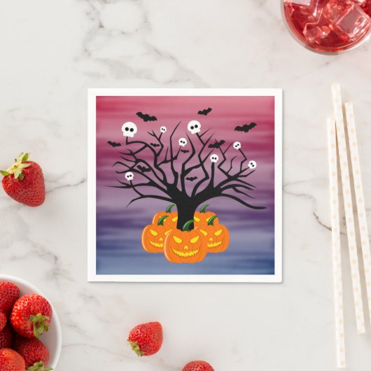 Halloween Pumpkin Jack o’ Lantern Totenbaum Serviette (Beispiel)