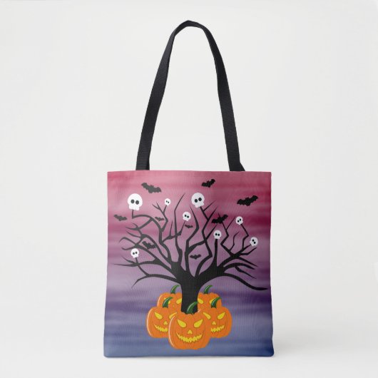 Halloween Pumpkin Jack o’ Lantern Totenbaum Tasche (Vorderseite)