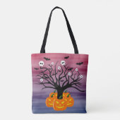 Halloween Pumpkin Jack o’ Lantern Totenbaum Tasche (Rückseite)