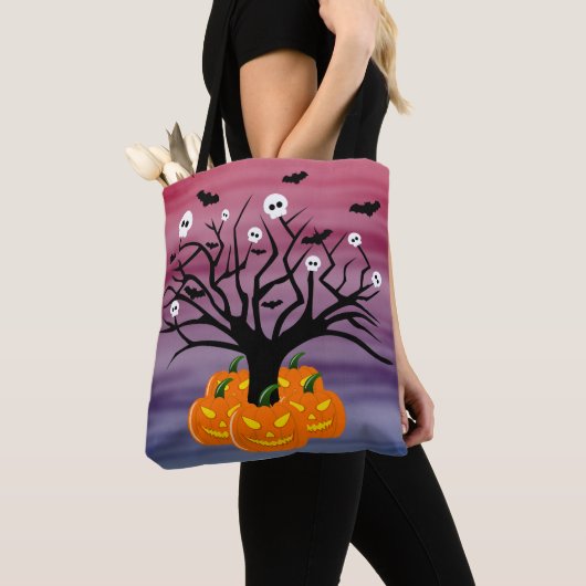 Halloween Pumpkin Jack o’ Lantern Totenbaum Tasche (Von Nahem)
