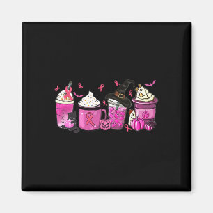 Halloween Pumpkin Kaffee Latte Spice Breast Cancer Magnet