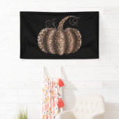 Halloween Pumpkin Kariert Leopard Fall Erntedank Banner (Insitu)