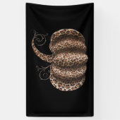 Halloween Pumpkin Kariert Leopard Fall Erntedank Banner (Vertikal)