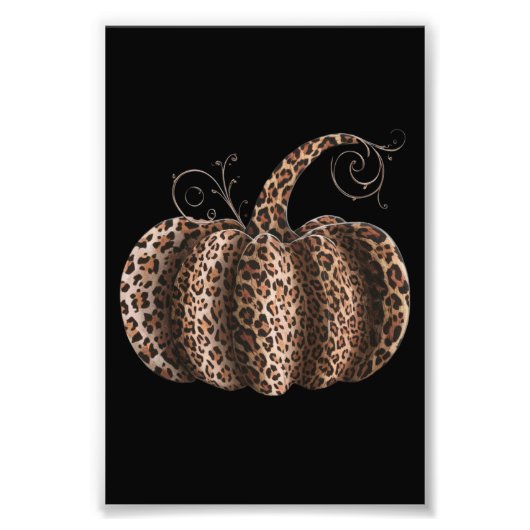Halloween Pumpkin Kariert Leopard Fall Erntedank Fotodruck (Vorne)