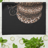 Halloween Pumpkin Kariert Leopard Fall Erntedank Geschirrtuch (Gefaltet)