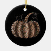Halloween Pumpkin Kariert Leopard Fall Erntedank Keramik Ornament (Vorne)