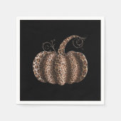 Halloween Pumpkin Kariert Leopard Fall Erntedank Serviette (Vorderseite)
