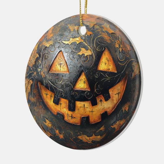 Halloween Pumpkin Keramik Ornament (Links)