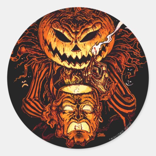 Halloween Pumpkin King Runder Aufkleber (Vorderseite)