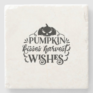 Halloween Pumpkin Kisses Harvest wünscht Geburtsta Steinuntersetzer