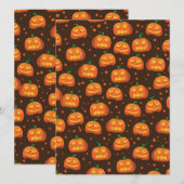 Halloween Pumpkin Kopf Muster. (Vorne/Hinten)