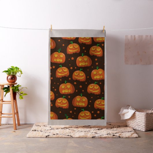 Halloween Pumpkin Kopf Muster. Stoff (Beispiel)