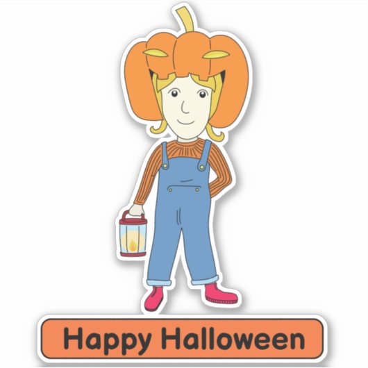 Halloween Pumpkin-Kostüm-Kindersticker Aufkleber (Vorderseite)