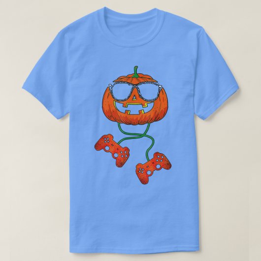 Halloween Pumpkin Kürbislaterne Halloween Gamer B T-Shirt (Design vorne)