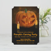 Halloween Pumpkin Lantern mit Kerzen Einladung (Stehend Vorderseite)