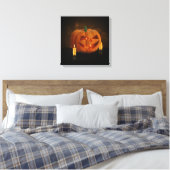 Halloween Pumpkin Lantern mit Kerzen Leinwanddruck (Insitu (Schlafzimmer))