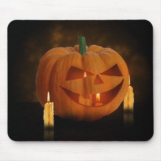 Halloween Pumpkin Lantern mit Kerzen Mousepad (Vorne)