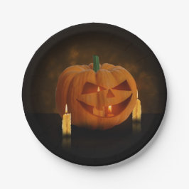 Halloween Pumpkin Lantern mit Kerzen Pappteller