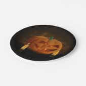 Halloween Pumpkin Lantern mit Kerzen Pappteller (Schrägansicht)