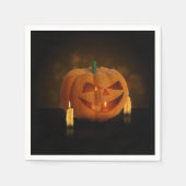 Halloween Pumpkin Lantern mit Kerzen Serviette (Vorderseite)