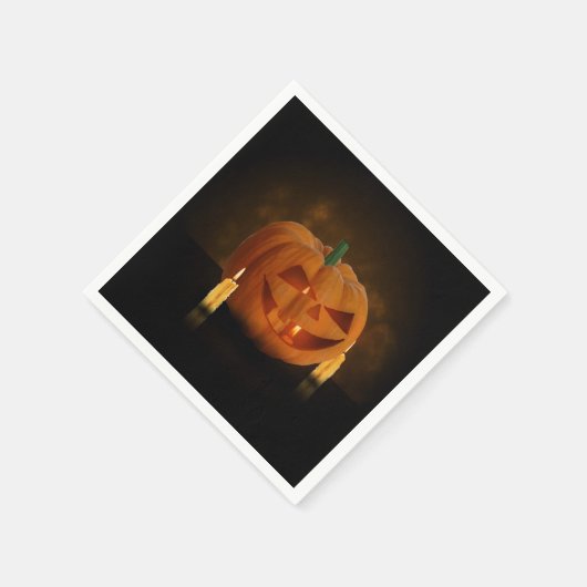 Halloween Pumpkin Lantern mit Kerzen Serviette (Ecke)
