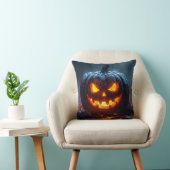 Halloween pumpkin lantern with glowing eyes, dark  kissen (Stuhl )