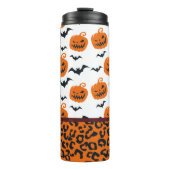 Halloween Pumpkin Leopard Tumbler Thermosbecher (Vorderseite)