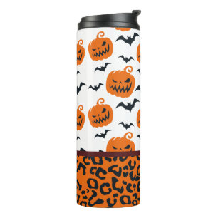 Halloween Pumpkin Leopard Tumbler Thermosbecher