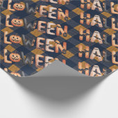 Halloween Pumpkin Lettering Geschenkpapier (Ecke)