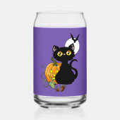 Halloween Pumpkin Lila Black Cat Dosenglas (Vorderseite)