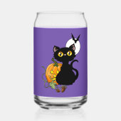 Halloween Pumpkin Lila Black Cat Dosenglas (Rückseite)