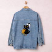 Halloween Pumpkin Lila Black Cat Jeansjacke (Hangar)