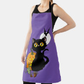 Halloween Pumpkin Lila Black Cat Schürze (InSitu)