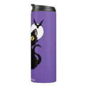 Halloween Pumpkin Lila Black Cat Thermosbecher (Nach rechts gedreht)