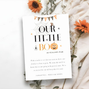 Halloween Pumpkin Little Boo Baby Ankündigung