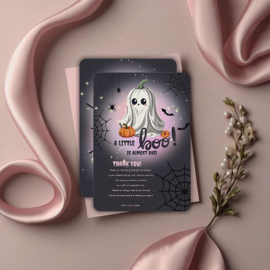Halloween Pumpkin Little Boo Baby Dusche Dankeskarte