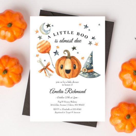 Halloween Pumpkin Little Boo Baby Dusche Einladung