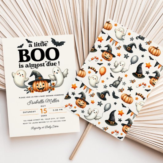 Halloween Pumpkin Little Boo Baby Dusche Einladung