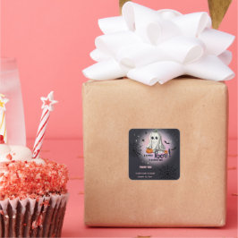 Halloween Pumpkin Little Boo Baby Dusche Quadratischer Aufkleber