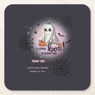 Halloween Pumpkin Little Boo Baby Dusche Rechteckiger Pappuntersetzer