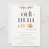Halloween Pumpkin Little Boo Baby Shower Einladung (Vorderseite)