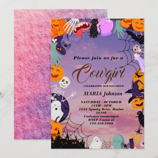 Halloween Pumpkin Little Boo Baby Shower Einladung (Vorne/Hinten)