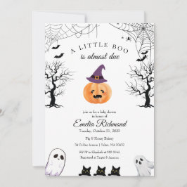 Halloween Pumpkin Little Boo Baby Shower Einladung