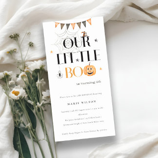 Halloween Pumpkin Little Boo Kindergeburtstag Einl Dankeskarte