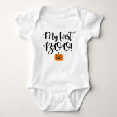 Halloween Pumpkin Mein erster Boo! Baby Strampler (Vorderseite)