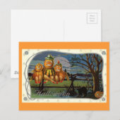 Halloween Pumpkin Men Fantasy Vintag Postkarte (Vorne/Hinten)