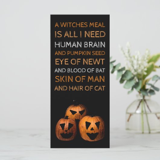 Halloween Pumpkin Menü Menükarte (Stehend Vorderseite)