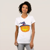 Halloween Pumpkin mit einem Hexenhut T - Shirt (Vorne ganz)
