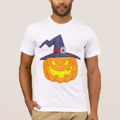 Halloween Pumpkin mit einem Hexenhutenmann-T - Shi T-Shirt (Vorderseite)